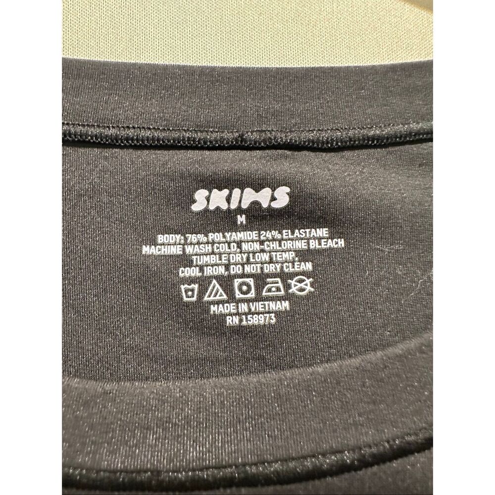 SKIMS Fits Everybody Crew Neck Long Sleeve Maxi Dress Onyx Black Size M, NWT - Picture 3 of 6